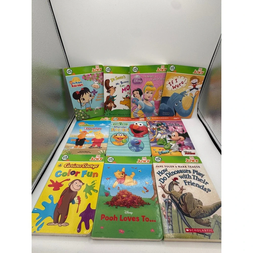 LeapFrog Tag Junior Board Book Lot Disney Pooh Sesame Street Dr Seuss 10 Books